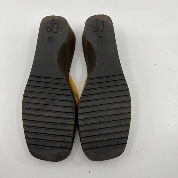 Donald  J Pliner Tie Dye Green Orange  Fabric Mesh Wedge/Slide Sandals 8 M - Picture 7 of 8